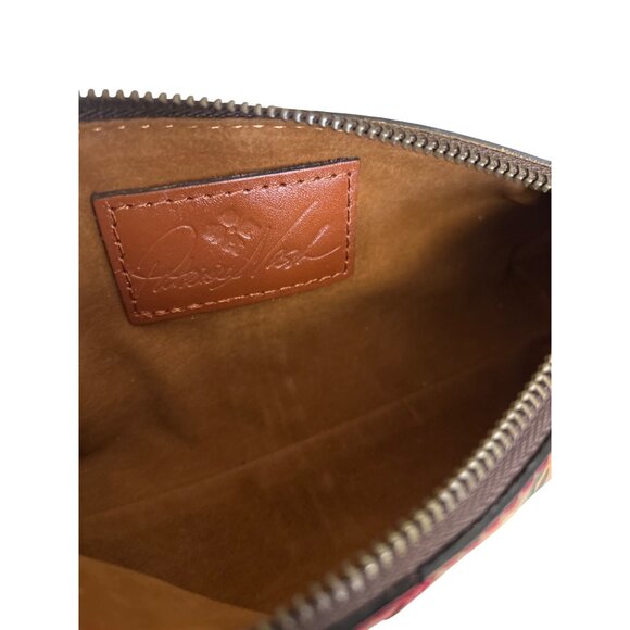 Patricia Nash Floral Leather Zippered Oblong Case With Wristlet Strap Makeup - Picture 4 of 8